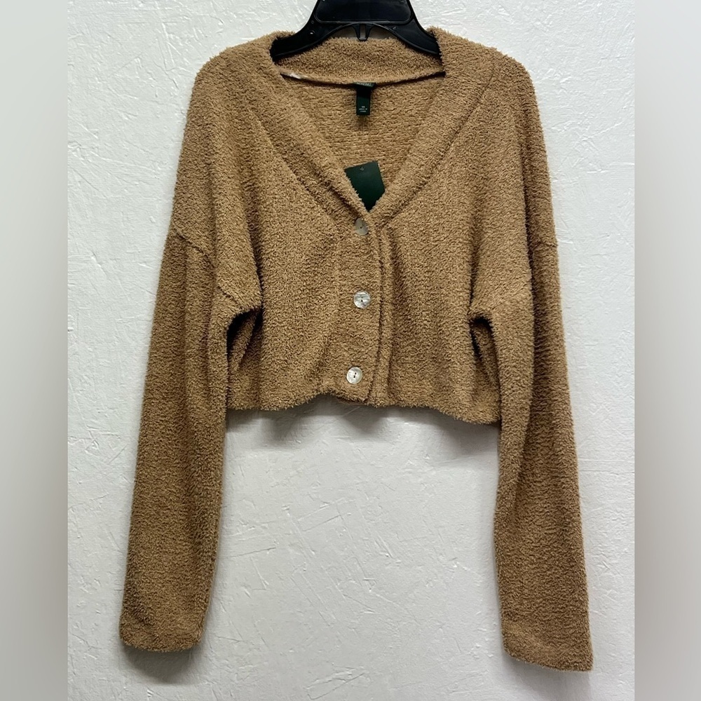 Wild Fable Fuzzy Long Sleeve Cropped Cardigan